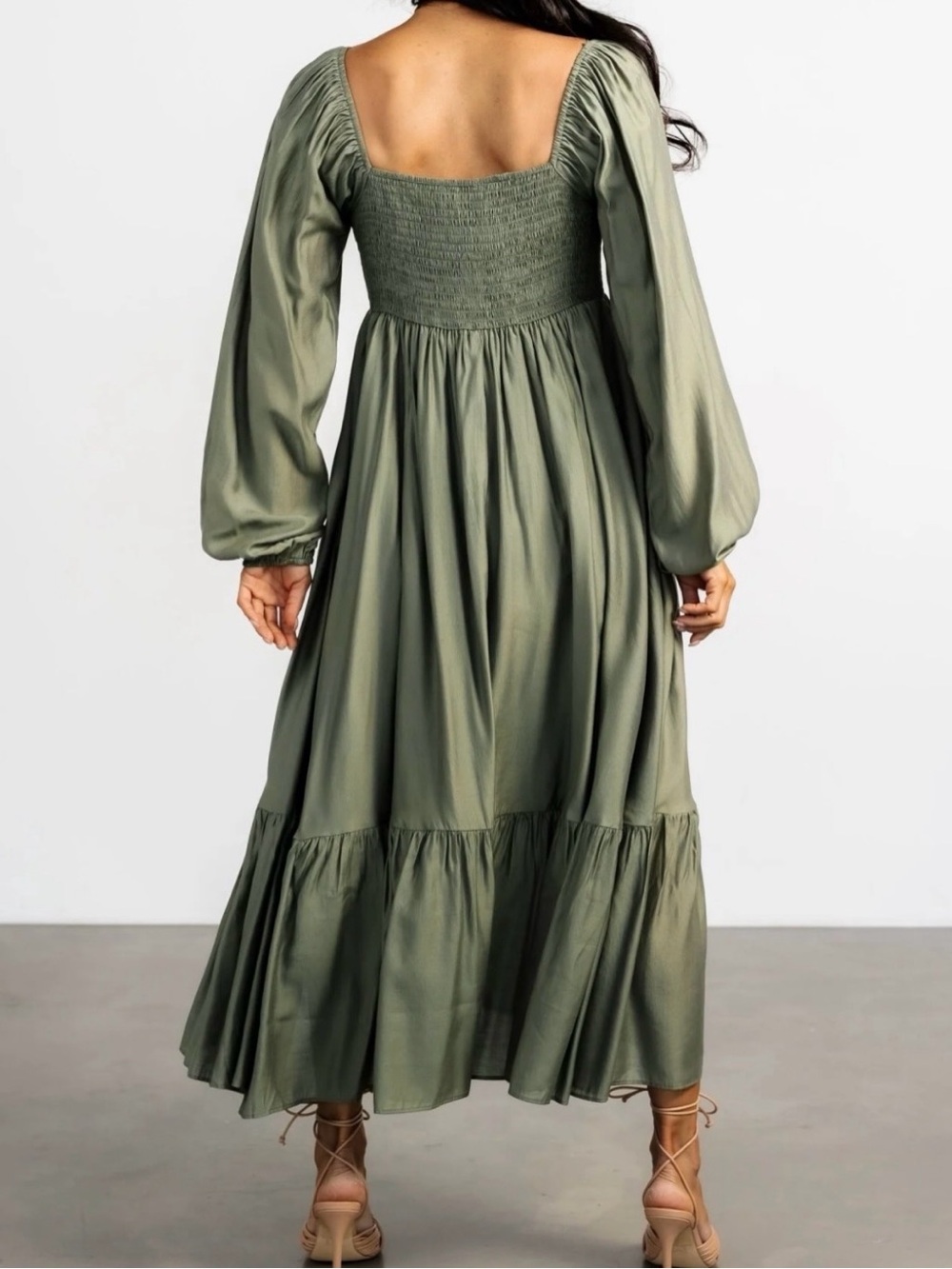 Baltic Born Brittany Sage Green Maxi Dress with Square Neckline - Picture 2 of 6